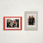 "Risograph Stamp" - Holiday Cards in Cherry by Sabrina Excene - Photo Orientation Options