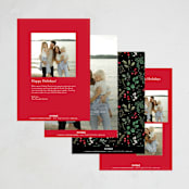 "Festive Holiday" - Holiday Cards in Holly Berry by Susan Moyal - Back of Card Options