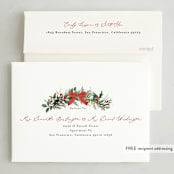 "Festive Holiday" - Holiday Cards in Holly Berry by Susan Moyal - FREE Recipient Addressing