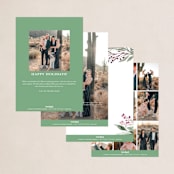 "Classic Greenery" - Holiday Cards in Forest by Nicoletta Savod - Back of Card Options