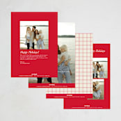 "Traditional Peace" - Holiday Cards in Cranberry by Baumbirdy - Back of Card Options
