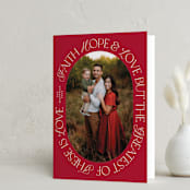 "Greatest Love" - Holiday Cards in Candied Apple by Beth Schneider - Folded Card