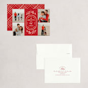 "Oval Emblem" - Holiday Cards in Scarlet by Paige Rothhaar - Assembled