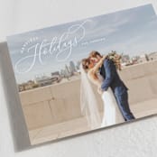 "Angled Script" - Holiday Cards in Snow by Hooray Creative - Detail