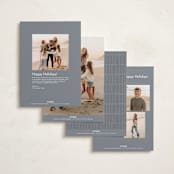 "Minimalist Border" - Holiday Cards in Slate by Stacey Meacham - Back of Card Options