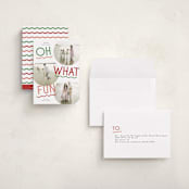 "Fun Redux" - Holiday Cards in Candy Cane by Everett Paper Goods - Assembled