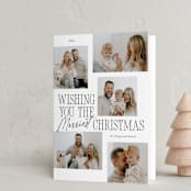 "Quill Pen Five" - Holiday Cards in Coal by Jackie Crawford - Folded Card