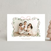 "Ribbonly Frame" - Holiday Cards in Blush by Itsy Belle Studio - Front