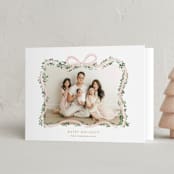 "Ribbonly Frame" - Holiday Cards in Blush by Itsy Belle Studio - Folded Card