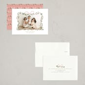 "Ribbonly Frame" - Holiday Cards in Blush by Itsy Belle Studio - Assembled