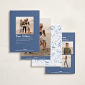 "12 Days of Christmas Toile" - Holiday Cards in Ice by Teju Reval - Back of Card Options