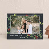 "Festive Ivy" - Holiday Cards in Midnight by Kelly Ventura - Front
