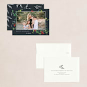 "Festive Ivy" - Holiday Cards in Midnight by Kelly Ventura - Assembled