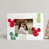 "Mickey Lights" - Holiday Cards in Moss by Baumbirdy - Folded Card
