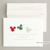 "Mickey Lights" - Holiday Cards in Moss by Baumbirdy - FREE Recipient Addressing