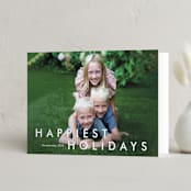 "Happy moments" - Holiday Cards in Cotton by Stacey Meacham - Folded Card