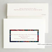 "Plaid Framed" - Holiday Cards in Navy by Lea Delaveris - FREE Recipient Addressing