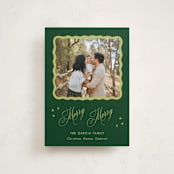 "Squiggle and Stars" - Holiday Cards in Forest by Lauren Jopling - Front