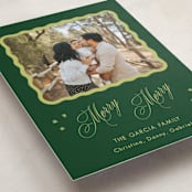 "Squiggle and Stars" - Holiday Cards in Forest by Lauren Jopling - Detail