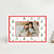 "Little Trees" - Holiday Cards in Candy Cane by Corinne Malesic - Front