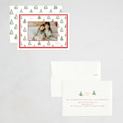 "Little Trees" - Holiday Cards in Candy Cane by Corinne Malesic - Assembled