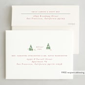 "Little Trees" - Holiday Cards in Candy Cane by Corinne Malesic - FREE Recipient Addressing