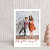 "No Matter What" - Holiday Cards in Crimson by J. Dario Design Co. - Front