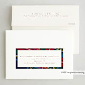 "Plaid Framed" - Holiday Cards in Navy by Lea Delaveris - FREE Recipient Addressing
