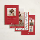 "Holly Monogram" - Holiday Cards in Holly Berry by Wildfield Paper Co - Back of Card Options