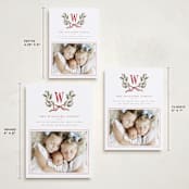 "Holly Monogram" - Holiday Cards in Holly Berry by Wildfield Paper Co - Formats Available