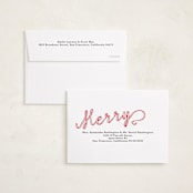 "a merry ribbon" - Holiday Cards in Snow by Lori Wemple - FREE Recipient Addressing