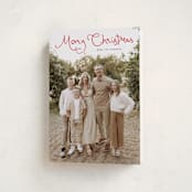 "Christmas script" - Holiday Cards in Cardinal by Sara Hicks Malone - Folded Card