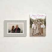 "Christmas script" - Holiday Cards in Cardinal by Sara Hicks Malone - Photo Orientation Options
