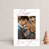 "Scripted Greeting" - Holiday Cards in Holly by Kasia Labocki - Front