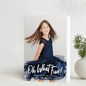 "Fun Times" - Holiday Cards in Snowfall by Rebecca Rueth - Folded Card
