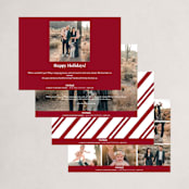 "Merrier Days Ahead" - Holiday Cards in Cherry by Playground Prints - Back of Card Options