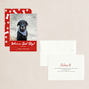 "Good Boy" - Holiday Cards in Crimson by J. Dario Design Co. - Assembled