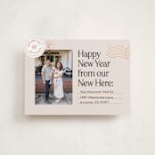 "New Here" - Holiday Cards in Champagne by Shari Margolin - Front