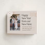 "New Here" - Holiday Cards in Champagne by Shari Margolin - Folded Card