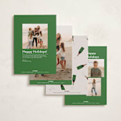 "Popping Bottles" - Holiday Cards in Eggnog by Shari Margolin - Back of Card Options