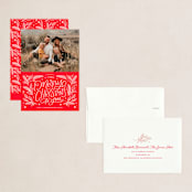 "Very Merry Christmas To You" - Holiday Cards in Cranberry by Kristen Smith - Assembled