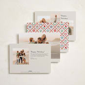 "Patchwork Christmas" - Holiday Cards in Crimson by Paper Sun Studio - Back of Card Options