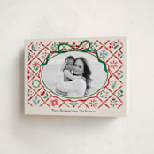 "Patchwork Christmas" - Holiday Cards in Crimson by Paper Sun Studio - Folded Card