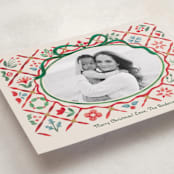 "Patchwork Christmas" - Holiday Cards in Crimson by Paper Sun Studio - Detail