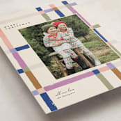 "Knitted Plaid" - Holiday Cards in Sugar Plum by Carrie ONeal - Detail