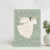 "Peaceful Angel" - Holiday Cards in Mint by Beth Schneider - Front