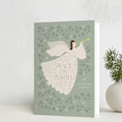 "Peaceful Angel" - Holiday Cards in Mint by Beth Schneider - Folded Card