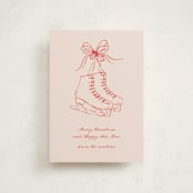 "Skatelle" - Holiday Cards in Rose by Jelena Vuletic - Front