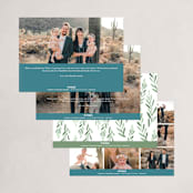 "Clean Laurel Wishes" - Holiday Cards in Slate by The Carillos - Back of Card Options