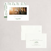 "Clean Laurel Wishes" - Holiday Cards in Slate by The Carillos - Assembled
